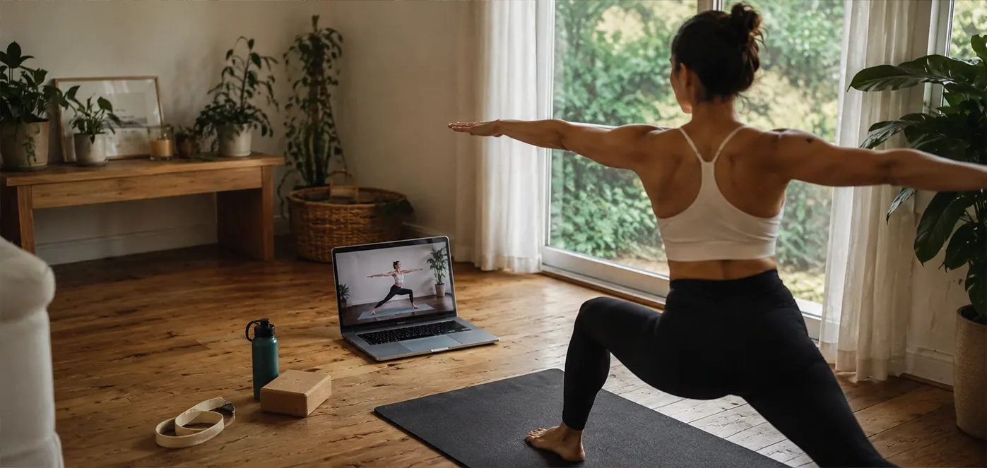 Practice Power Yoga at home with PY Collective on-demand online yoga classes, streamed from a bright and calming home studio.